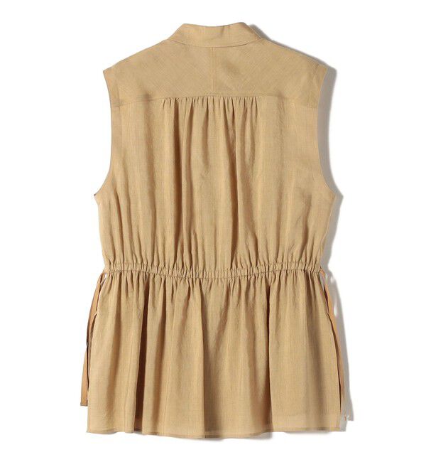 SHIPS for women「〈手洗い可能〉IMPERIAL LINEN Wポケット ノースリーブ シャツ」|シャツ・ブラウス|