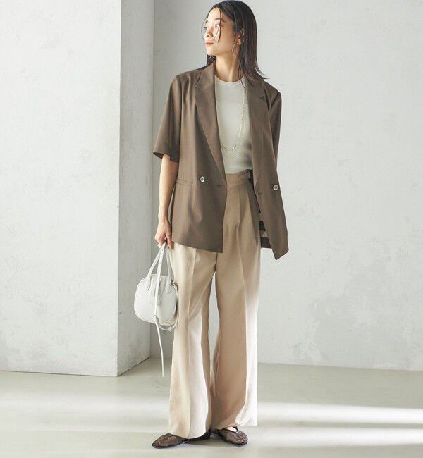 SHIPS for women「〈手洗い可能〉ダブル 半袖 ジャケット」|テーラードジャケット|