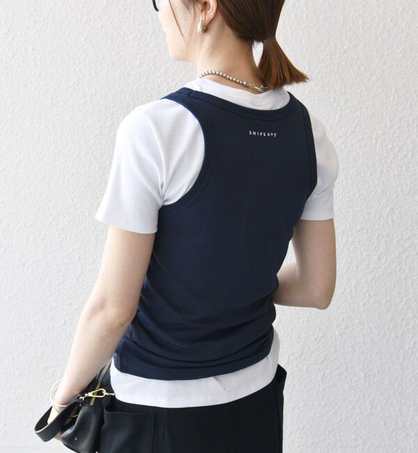 SHIPS any「【SHIPS any別注】PETIT BATEAU: ロゴ プリント タンクトップ 25SS」|タンクトップ|