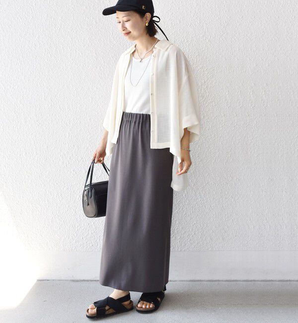 SHIPS for women「〈手洗い可能〉麻調 メッシュ 半袖 ビッグ シャツ」|シャツ・ブラウス|