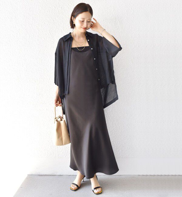 SHIPS for women「〈手洗い可能〉麻調 メッシュ 半袖 ビッグ シャツ」|シャツ・ブラウス|