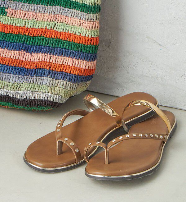 SHIPS for women「ビジュー フラット サンダル」|サンダル|ベージュ