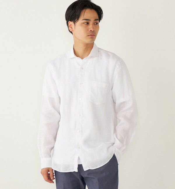 SHIPS Colors 「SHIPS Colors:リネン セミワイド ロングスリーブ シャツ」|シャツ・ブラウス|ホワイト