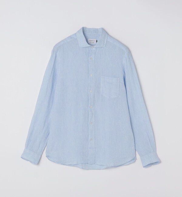 SHIPS Colors 「SHIPS Colors:リネン セミワイド ロングスリーブ シャツ」|シャツ・ブラウス|ライトブルー