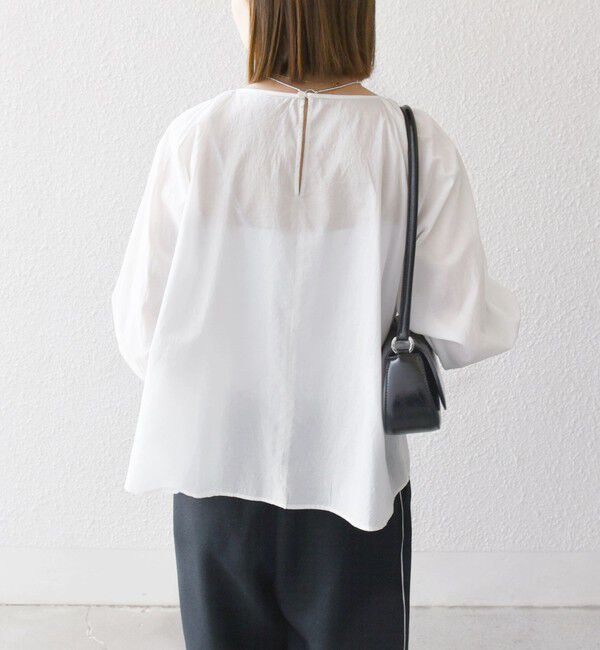 SHIPS any「SHIPS any:〈手洗い可能〉ロープ デザイン ギャザースリーブ フレア ブラウス」|シャツ・ブラウス|