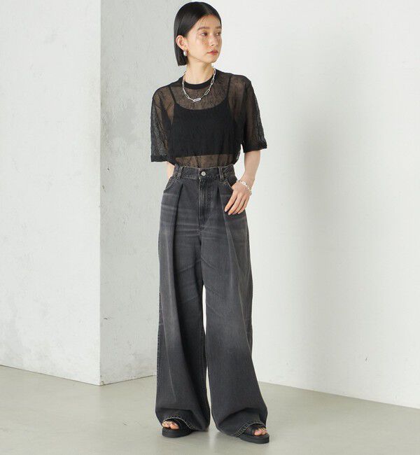 SHIPS for women「《予約》Wai＋:〈手洗い可能〉クリンクル シアー ショート スリーブ プルオーバー」|ニット・セーター|