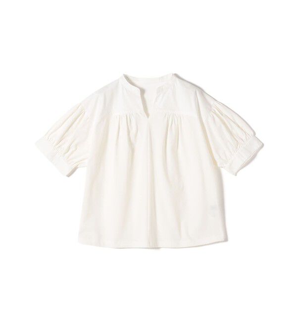 SHIPS Colors 「SHIPS Colors:〈手洗い可能〉ハイツイスト コンビ スキッパー プルオーバー」|Tシャツ・カットソー|オフホワイト