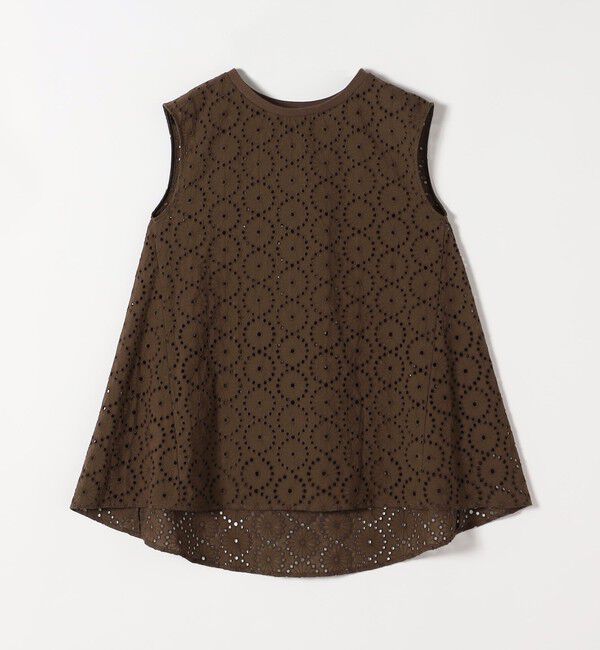 quaranciel「quaranciel:〈手洗い可能〉フラワー 刺繍 アイレット ノースリーブ フレア プルオーバー」|シャツ・ブラウス|