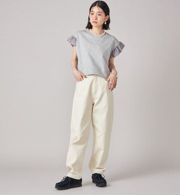 SHIPS for women「SHIPS NINE CASE:〈手洗い可能〉ミニ 裏毛 フリル カットソー」|Tシャツ・カットソー|