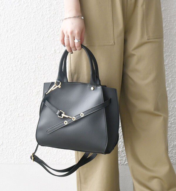 SHIPS any「《一部追加予約》SHIPS any: ベルト デザイン 2WAY スクエア バッグ」|ハンドバッグ|