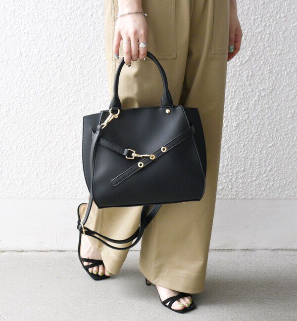 SHIPS any「《一部追加予約》SHIPS any: ベルト デザイン 2WAY スクエア バッグ」|ハンドバッグ|