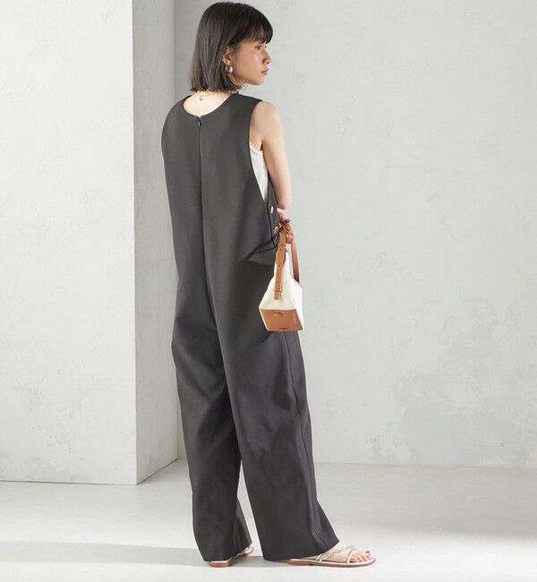 SHIPS for women「〈手洗い可能〉ハイカウント ダブルクロス オールインワン」|オールインワン|