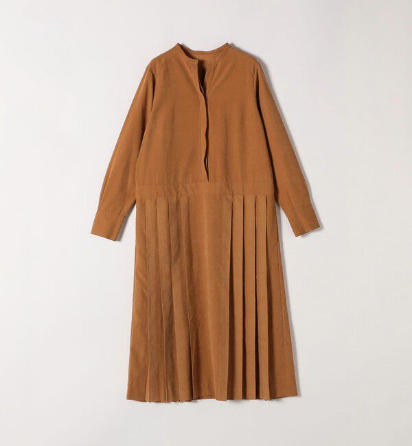 SHIPS any「《追加予約》SHIPS any:〈洗濯機可能〉ピーチスキン サイド プリーツ バンドカラー シャツ ワンピース」|ワンピース|