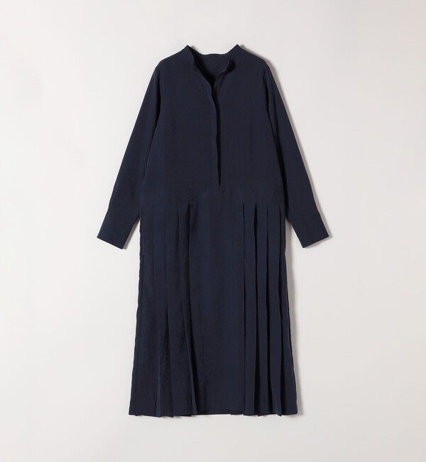 SHIPS any「《追加予約》SHIPS any:〈洗濯機可能〉ピーチスキン サイド プリーツ バンドカラー シャツ ワンピース」|ワンピース|