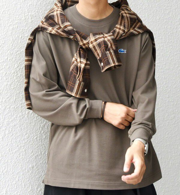 SHIPS any「【SHIPS any別注】LACOSTE: ワンポイント ピケ クルーネック Tシャツ 25AW (ロンT)◇」|Tシャツ・カットソー|