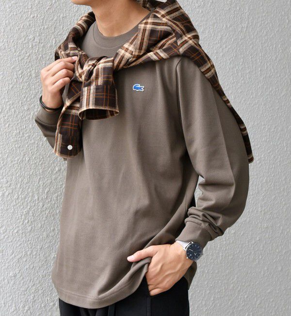 SHIPS any「【SHIPS any別注】LACOSTE: ワンポイント ピケ クルーネック Tシャツ 25AW (ロンT)◇」|Tシャツ・カットソー|