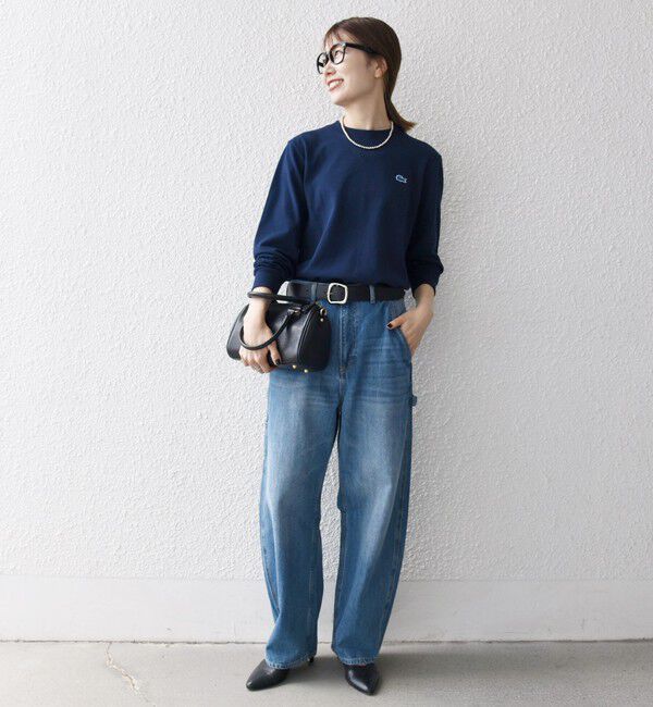 SHIPS any「【SHIPS any別注】LACOSTE: ワンポイント ピケ クルーネック Tシャツ 25AW (ロンT)◇」|Tシャツ・カットソー|