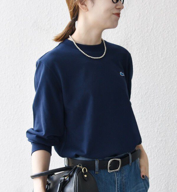 SHIPS any「【SHIPS any別注】LACOSTE: ワンポイント ピケ クルーネック Tシャツ 25AW (ロンT)◇」|Tシャツ・カットソー|