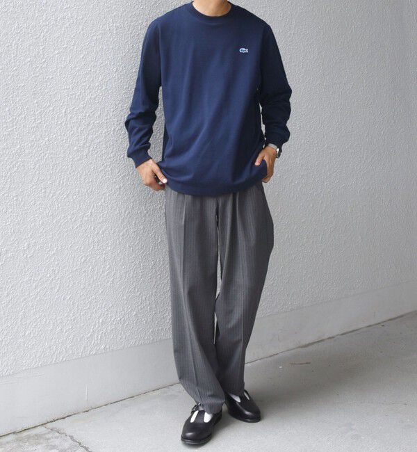 SHIPS any「【SHIPS any別注】LACOSTE: ワンポイント ピケ クルーネック Tシャツ 25AW (ロンT)◇」|Tシャツ・カットソー|