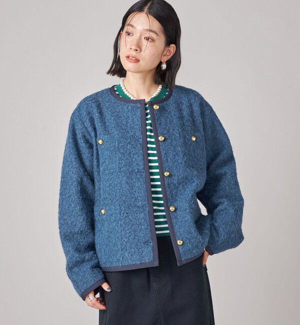 SHIPS for women「SHIPS NINE CASE: ノーカラー ジャケット」|ノーカラージャケット|