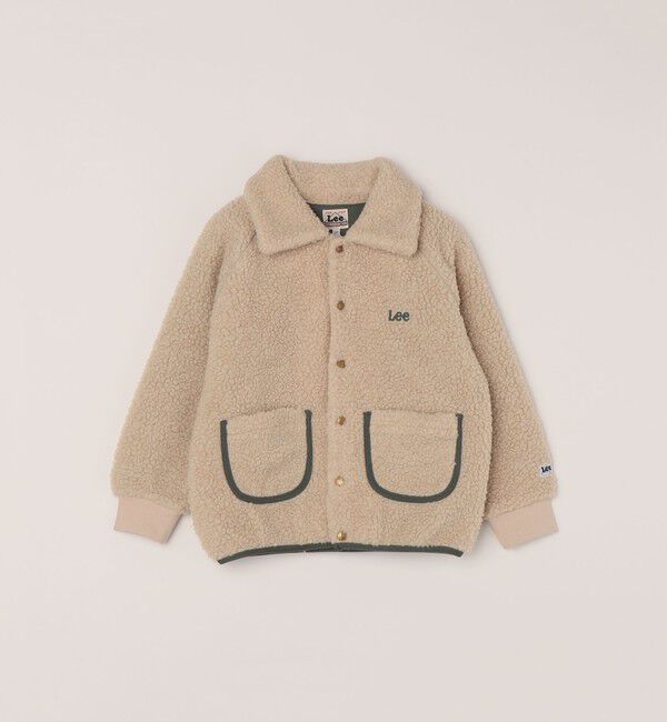 SHIPS any「Lee:〈洗濯機可能〉刺繍 ロゴ ボア ポケット ジャケット <KIDS>」|ブルゾン・スタジャン|ナチュラル