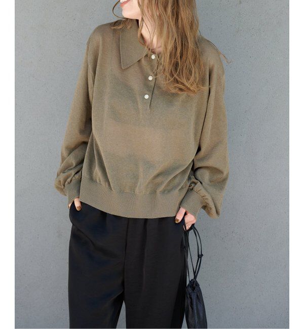 OUTDOOR PRODUCTS Usual Things「ハイゲージシアーロングスリーブニットポロシャツ」|ニット・セーター|