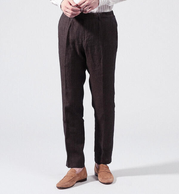 TOMORROWLAND MENS「リネンシャンブレー ノープリーツイージーパンツ」|その他|
