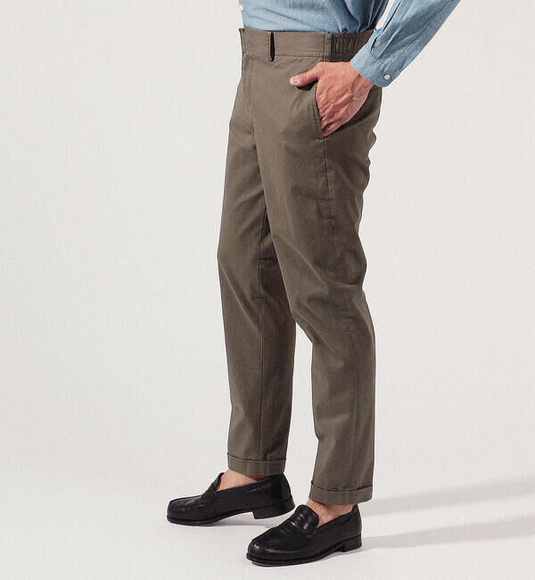 TOMORROWLAND MENS「マイクロピーチ スリムテーパードイージーパンツ」|その他|