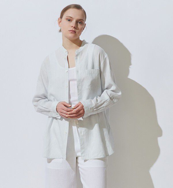 GALERIE VIE「リネン スタンドカラーシャツ」|シャツ・ブラウス|