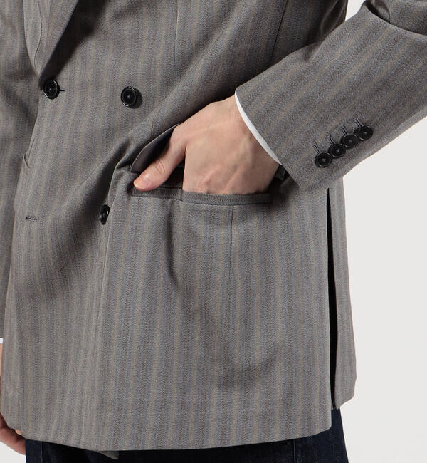TOMORROWLAND MENS「シルクコットン ヘリンボーン ダブルブレステッド6Bジャケット」|テーラードジャケット|