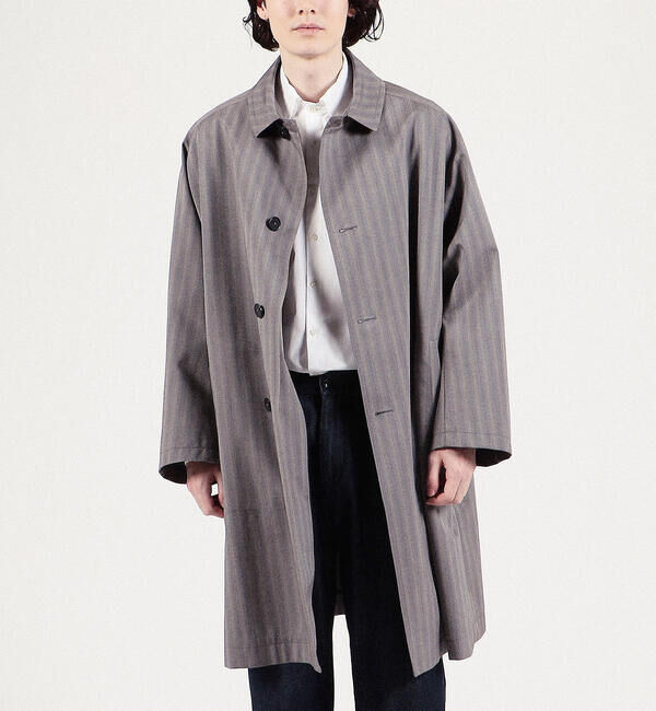 TOMORROWLAND MENS「シルクコットンボンディング ヘリンボーン ステンカラーコート」|ステンカラーコート|