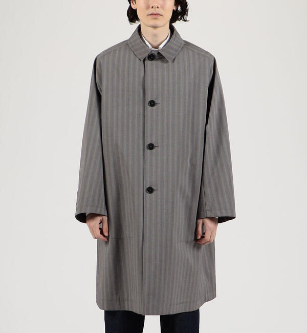 TOMORROWLAND MENS「シルクコットンボンディング ヘリンボーン ステンカラーコート」|ステンカラーコート|