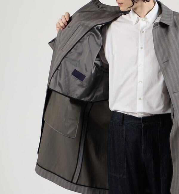 TOMORROWLAND MENS「シルクコットンボンディング ヘリンボーン ステンカラーコート」|ステンカラーコート|