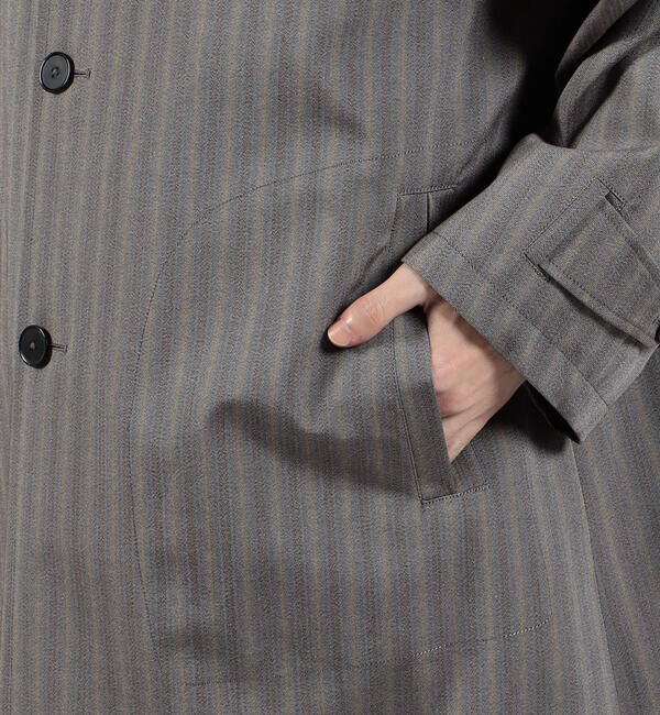 TOMORROWLAND MENS「シルクコットンボンディング ヘリンボーン ステンカラーコート」|ステンカラーコート|