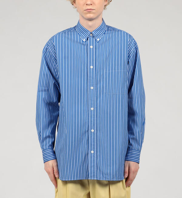 TOMORROWLAND MENS「コットンブロード ストライプ ボタンダウンシャツ」|シャツ・ブラウス|