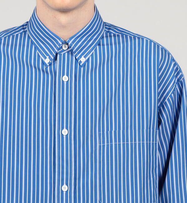 TOMORROWLAND MENS「コットンブロード ストライプ ボタンダウンシャツ」|シャツ・ブラウス|