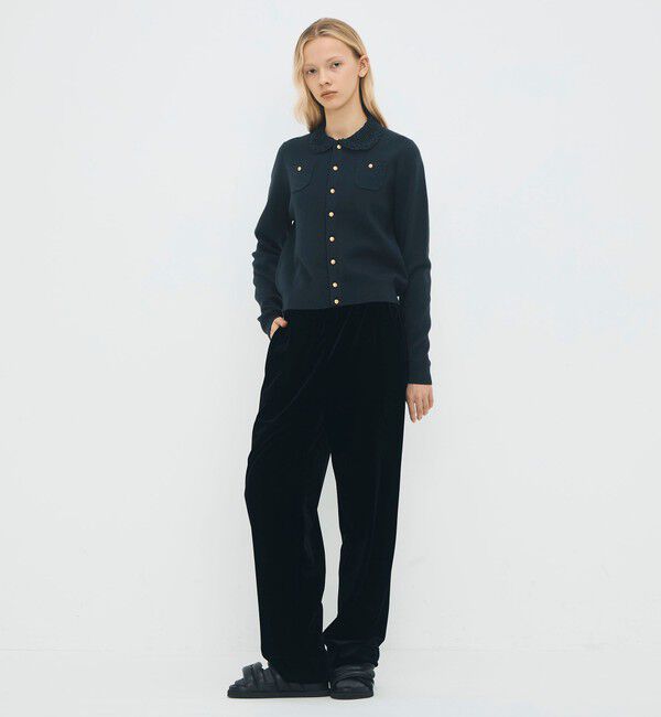 caban コットンカシミアレースコンビポケットカーディガン caban コットンカシミヤ レースコンビポケットカーディガン - メルカリ