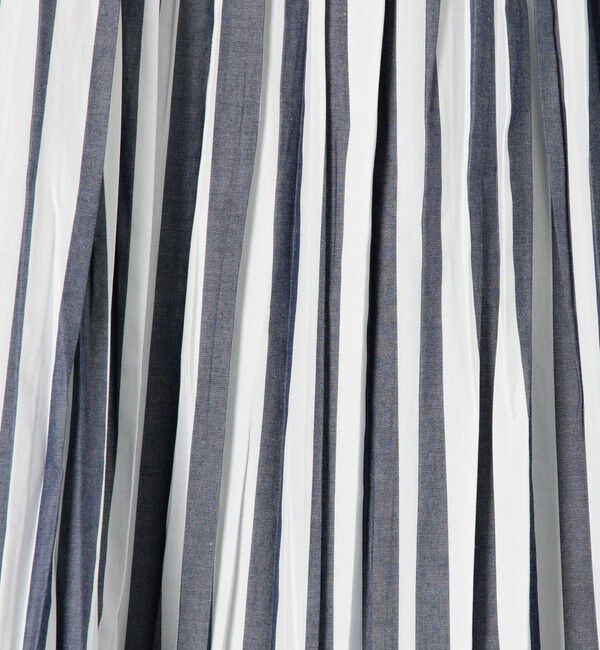 GALERIE VIE「ストライプブロード プリーツスカート」|フレア|