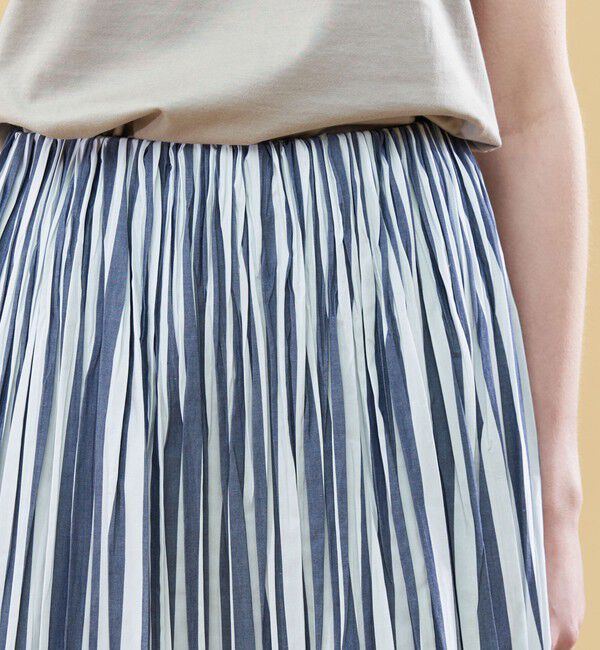 GALERIE VIE「ストライプブロード プリーツスカート」|フレア|