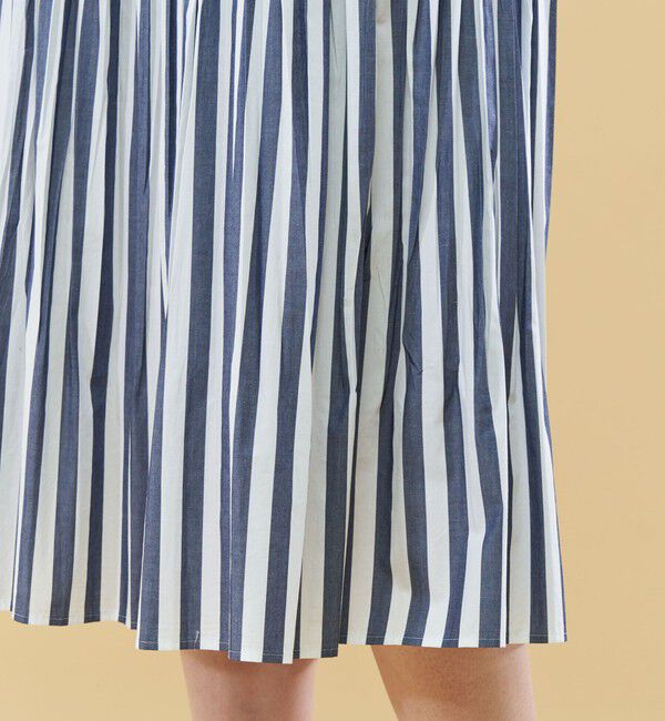 GALERIE VIE「ストライプブロード プリーツスカート」|フレア|