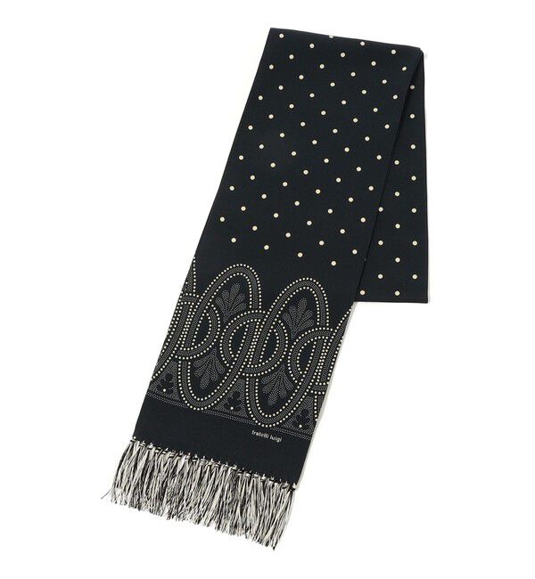TOMORROWLAND GOODS「Fratelli Luigi レーヨン フリンジスカーフ」|バンダナ・スカーフ|18 ブラック系