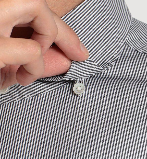 TOMORROWLAND MENS「140/2ストレッチブロード ループボタンダウンドレスシャツ」|シャツ・ブラウス|