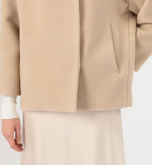 TOMORROWLAND ウールナイロンベロアコクーンコート TOMORROWLAND｜ウールナイロンベロア コクーンコート | Rakuten