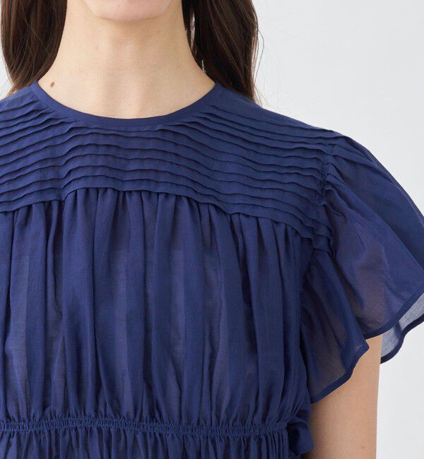TOMORROWLAND collection「コットンシルク シャーリングラッフルスリーブブラウス」|シャツ・ブラウス|