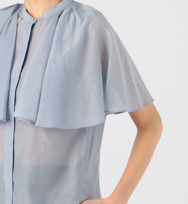 TOMORROWLAND collection「コットンシルク ケープカラーブラウス」|シャツ・ブラウス|