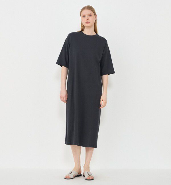 GALERIE VIE「コットンシルクカノコ クルーネックワンピース」|ワンピース|