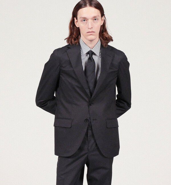 TOMORROWLAND MENS「コットンポリウレタンハイカウント シングルブレステッド2Bジャケット」|テーラードジャケット|