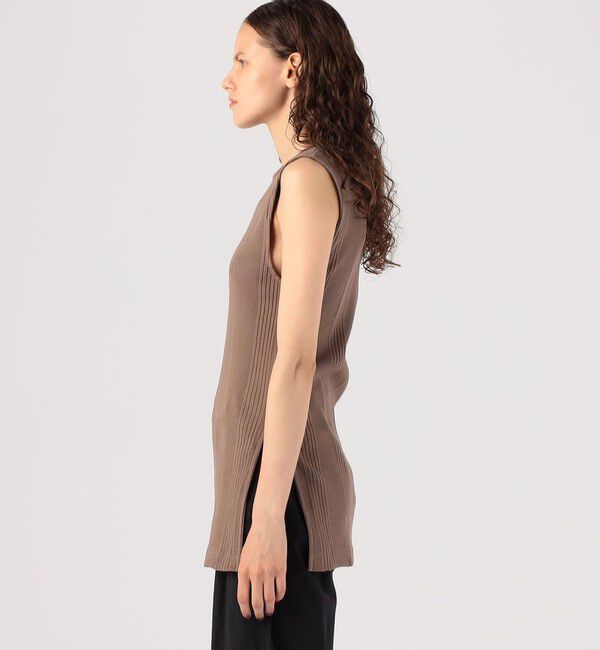 MACPHEE「コットンランダムリブ ノースリーブプルオーバー」|タンクトップ|