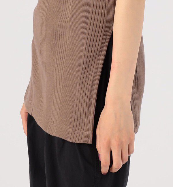 MACPHEE「コットンランダムリブ ノースリーブプルオーバー」|タンクトップ|