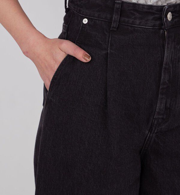 MACPHEE「コットンデニム タックワイドパンツ」|デニム|